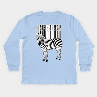 Zebra Barcode T-shirt Kids Long Sleeve T-Shirt